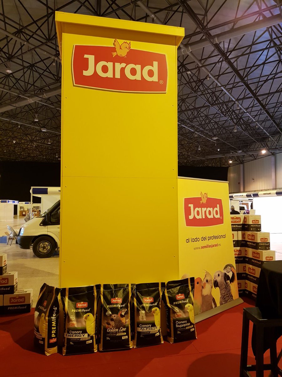 SemillasJARAD's tweet photo. Os recordamos que durante de este fin de semana continuaremos en @fibesevilla, donde se celebra el Campeonato Ornitológico de España 2017. Este es aspecto de nuestro stand. ¡Buscadnos en el pabellón 2!¡Tenemos interesantes #Promociones! #Ornitología #Aves #SemillasJarad #Sevilla https://t.co/VnLH2wOr5r