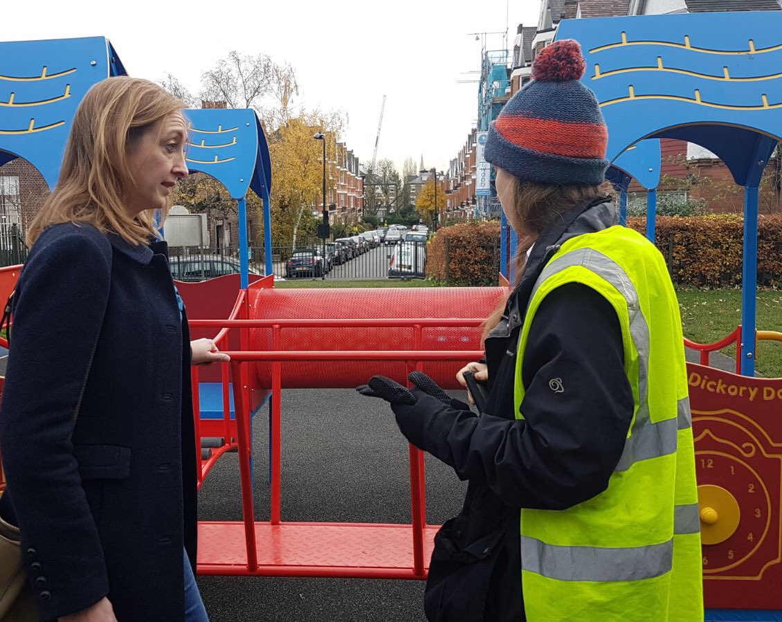 ClaireVaculik's tweet photo. We’ve fought hard since June, so pleased to see Camden’s now fixed the play equipment in Antrim Gardens. It’s safe for small children again! https://t.co/nc1PgA2wkH