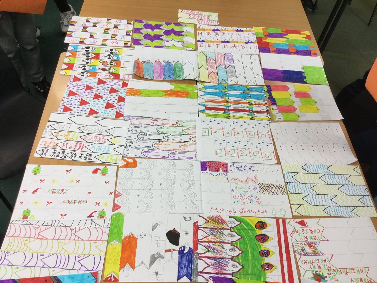 BCPS_MrsC's tweet photo. @BCPSDeputy BCPS_4M BCPS_Misspowers Y6 have been looking at tessellation by Escher. Look at their super designs! https://t.co/oxSxz0A6dg