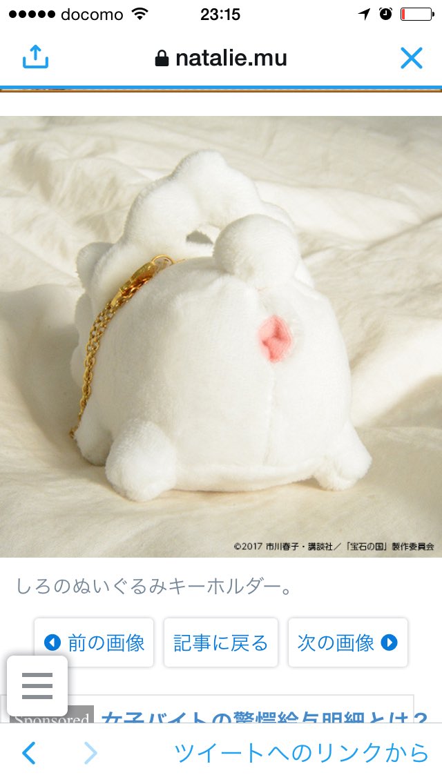 宝石の国 市川先生こだわりの一品 しろ のぬいぐるみが発売されます アキブラ