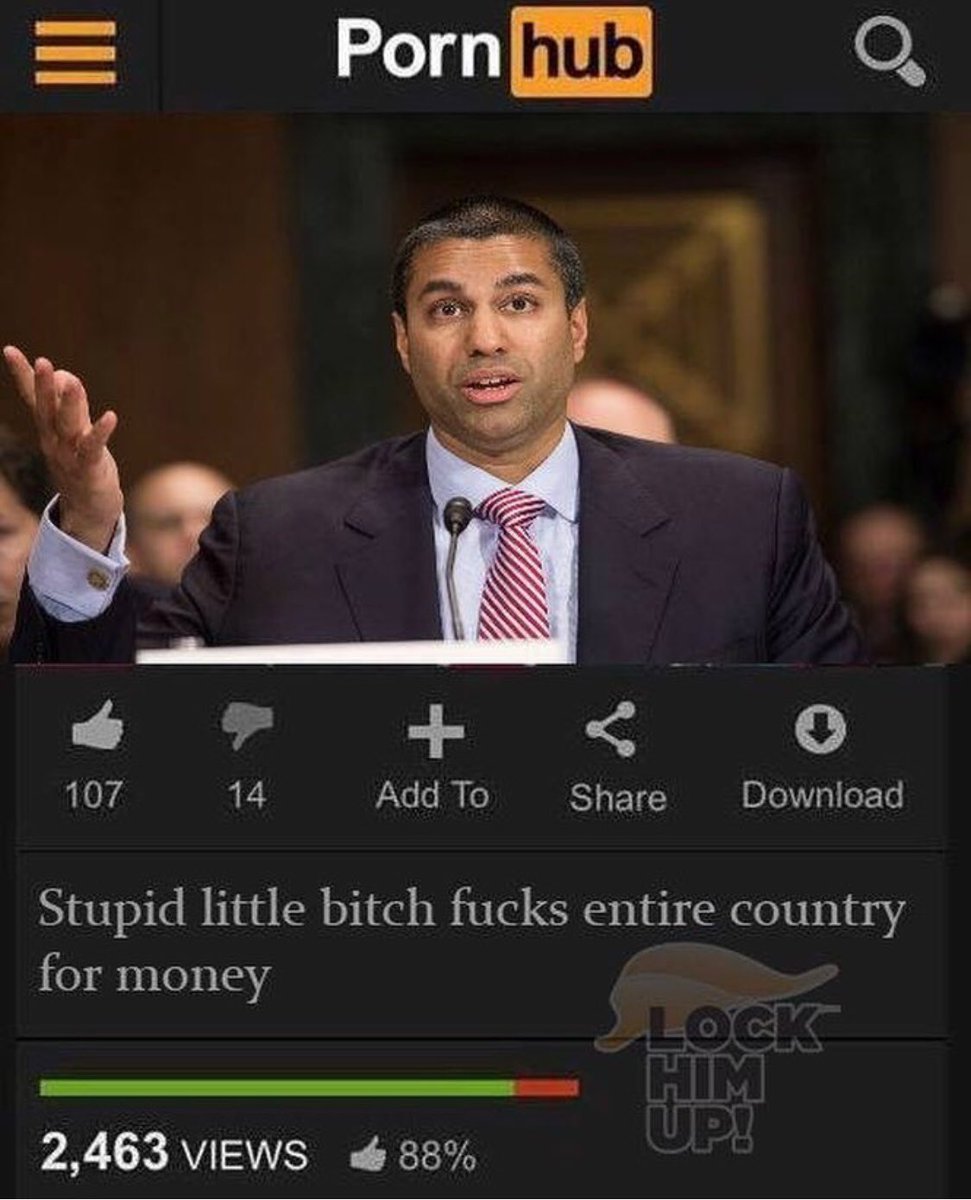 ThatCamaroGuy's tweet photo. @AjitPaiFCC - aka Cum Dump for Sale! #cumdump #pieceofshit #sellout https://t.co/Vvxa6MzDw0