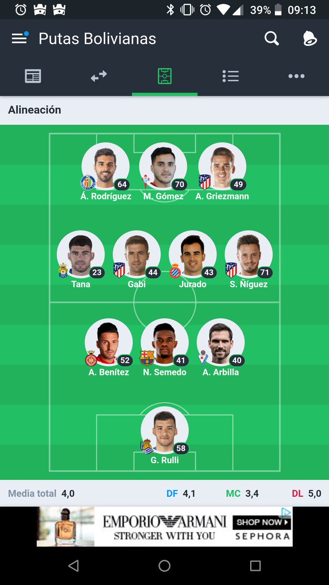 gabetevil's tweet photo. @misterleague que os parece mi once para esta Jornada?
Tengo dudas con Griezmann y Semedo! https://t.co/q7HRExkIxk