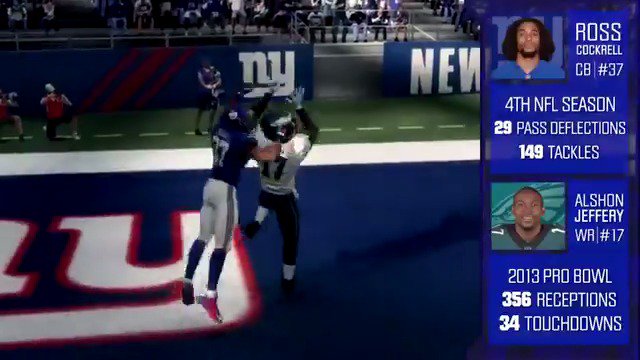 Ross Cockrell vs. Alshon Jeffrey in this week's @EAMaddenNFL matchup spotlight! #PHIvsNYG 🎮 https://t.co/nVvvmNtqFX