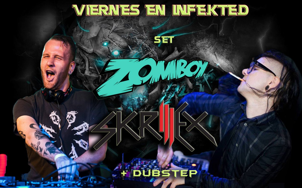 RexReactor4's tweet photo. HOY #BUENVIERNES EN #INFEKTED #BUENOSAIRES #FREEPASS HASTA LAS 2 SET #DUBSTEP #SKRILLEX VS #ZOMBOY #POP #PUNK #ALTERNATIVO #ELECTRO +INFO https://t.co/IASSr0Mfrq https://t.co/LJXOLz7rqd