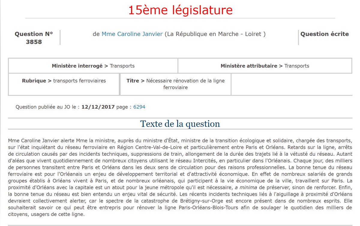 CarolineJanvier's tweet photo. Parce que la desserte #ferroviaire avec la capitale est fondamentale pour le #développement d'@OrleansMetropol, retrouvez ma question écrite à Mme. la Ministre @Elisabeth_Borne sur l'état de la ligne Intercités #Paris - #Orléans.   #Territoires #mobilité https://t.co/3A8TgnT671 https://t.co/NlwHTSgBSy