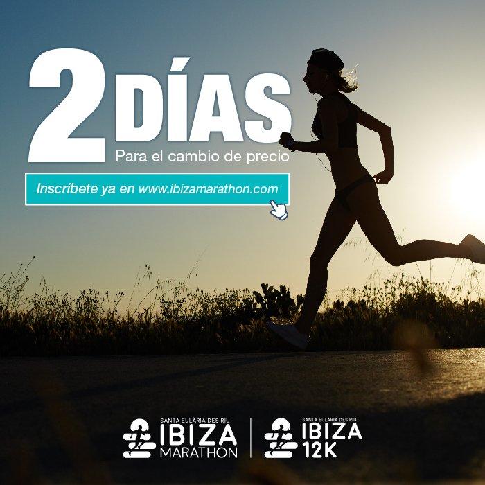 Meta al atardecer junto al mar Mediterráneo. Fin de semana de deporte y ocio. La Isla Mágica en plena primavera 💫

Insistimos porque esta experiencia única está ahora al mejor precio 😉 ¡Inscríbete antes del domingo!

👉🏻 ibizamarathon.com #RunAndFeel #Ibiza #7DeAbril