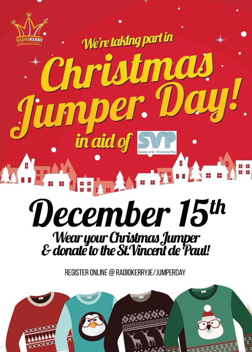 ourkerry's tweet photo. @radiokerry Christmas Jumper Day in aid of @SVP_Tralee @SVP_Ireland https://t.co/hW8NU4sJsD