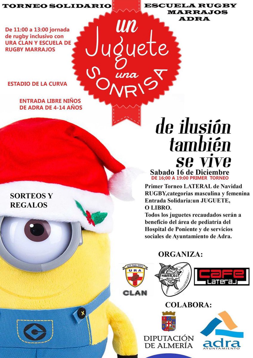 CD Marrajos Rugby (@cdmarrajos) on Twitter photo <a href="/CDMarrajos/">CD Marrajos Rugby</a> organiza en Adra conjunto a <a href="/URAlmeria/">Unión Rugby Almería Playcar</a> un torneo benéfico para los niños. Os esperamos <a href="/CDMarrajos/">CD Marrajos Rugby</a> organiza en Adra conjunto a <a href="/URAlmeria/">Unión Rugby Almería Playcar</a> un torneo benéfico para los niños. Os esperamos
