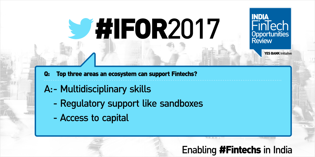 devie_mohan's tweet photo. @agentic_ai @YESBANK Of course, a good #fintech ecosystem can be so effective in bringing startups, investors, banks and government together! #IFOR2017 https://t.co/jInyXFUeRv