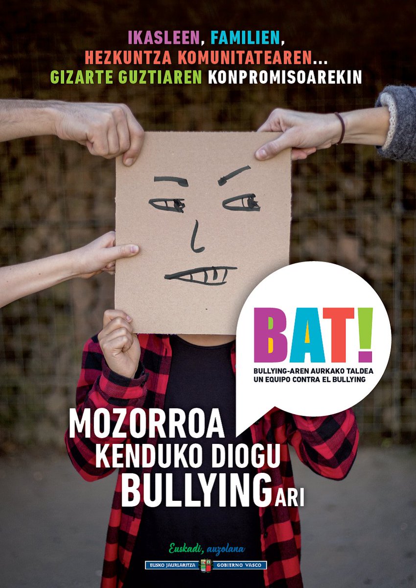 BatNaiz's tweet photo. Bullyingaren aurkako taldea gara. Parte hartu nahi duzu? #SoyBAT #BATNaiz #NIkereBAT https://t.co/SOHoD1A9Su