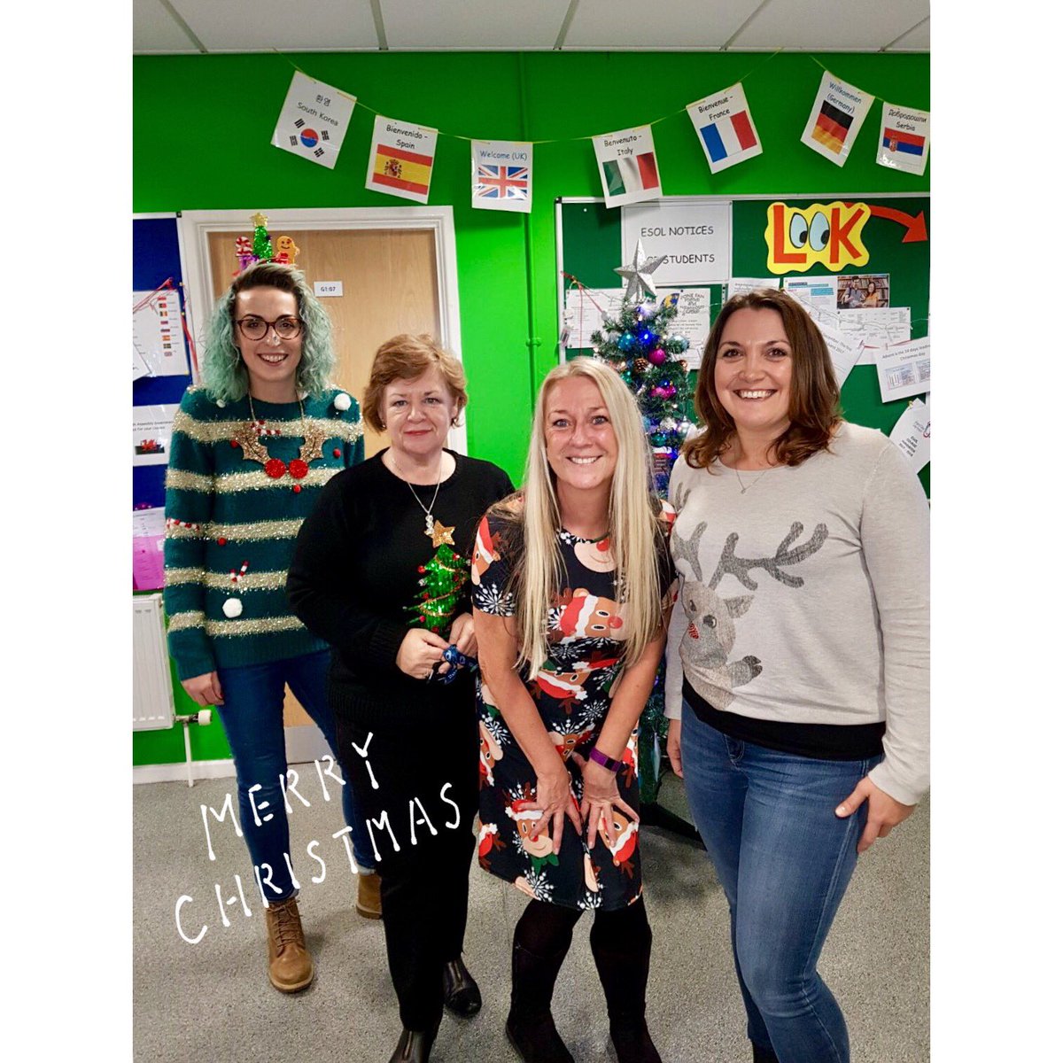 Feeling festive today in G Block with Adult Basic Skills and ESOL 🎄 #ChristmasJumperDay 🌟 #FeelingFestive #ChristmasCountdown