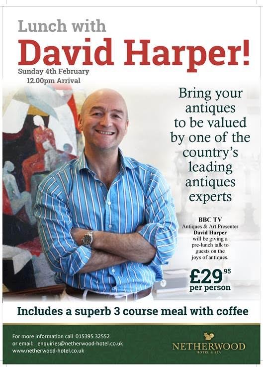 Come and get your antiques valued and enjoy Sunday lunch with #davidharper on Sunday 4th February 2018! #sundaylunch #newyear #2018