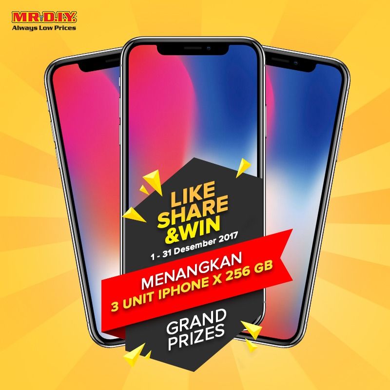 infokuis's tweet photo. Untuk yang mau menangin 3 unit iPhone X 256 GB bisa ikutan kuis dari MR. D.I.Y. Indonesia yang dengan cara klik link ini ya https://t.co/9zjif1VNuu.
#WinWithMRDIY #iPhoneXgratis #kuis #quiz #hadiahiphoneX https://t.co/qS0fiu8fyg