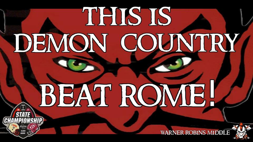 AllineKent's tweet photo. 5A State Championship tonight - Going to be epic. 20k plus people expected to watch #thefallofrome by @robinsfootball1 - there's no football like high school football. GO @WRHSDemons #winitathome https://t.co/8OG6wLWMRZ