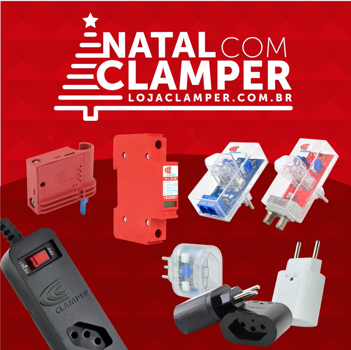 clamperoficial's tweet image. A CLAMPER já está em clima de Natal!! 🎅🎁🎄Confira as promoções imperdíveis que preparamos para esse fim de ano! lojaclamper.com.br/natal-clamper