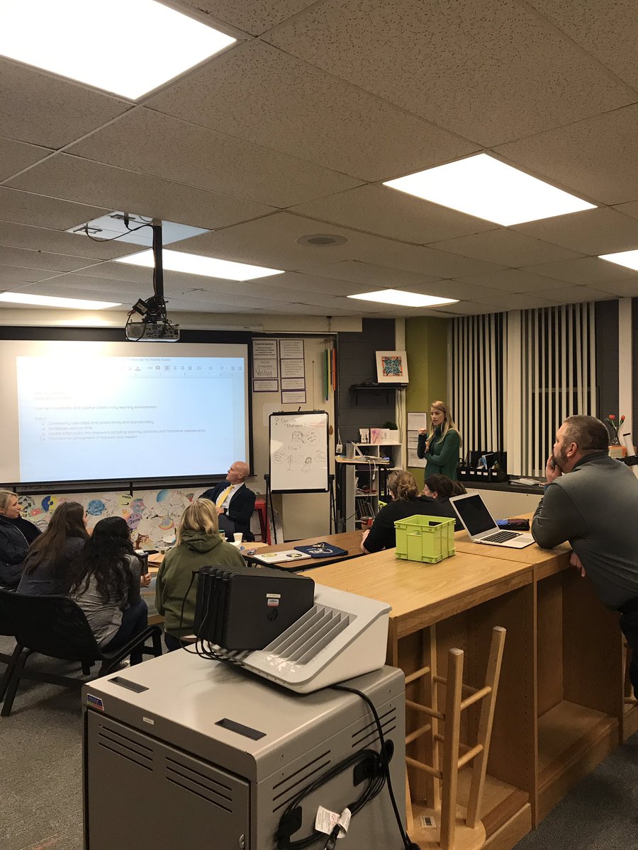 DrRedwolves's tweet photo. Coffee and Conversation with Mr. Graden and SMS Staff talking Anchor Charts and Citizenship Standards @SuperScot @SalineMiddleAP #sascompass https://t.co/GszyMXhiz0