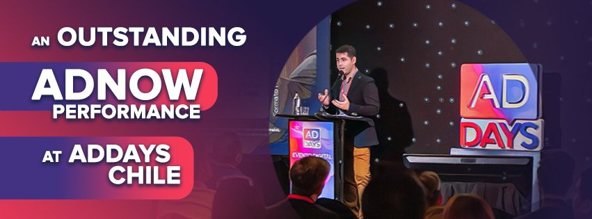AdnowCom's tweet photo. We were truly honored to participate as a Silver sponsor of one of the biggest digital marketing events in LATAM.  Read #adnow full #blog article about how it was https://t.co/haCoTKBj4g #addays #Chile #adnowteam #websitemonetization https://t.co/XxiIul1QP6