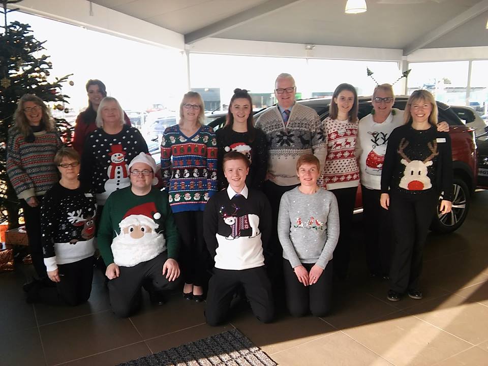 HowardsPeugeot's tweet photo. Its CHRISTMAS JUMPER DAY! at Howards Peugeot Weston. Visit us we have mince pies, warm drinks and all donations gratefully received all for such a worthwhile cause 'Save the Children'! #westonsupermare #worle #savethechildren #howardspeugeot #support #charityevent https://t.co/SpYqGfoEr3