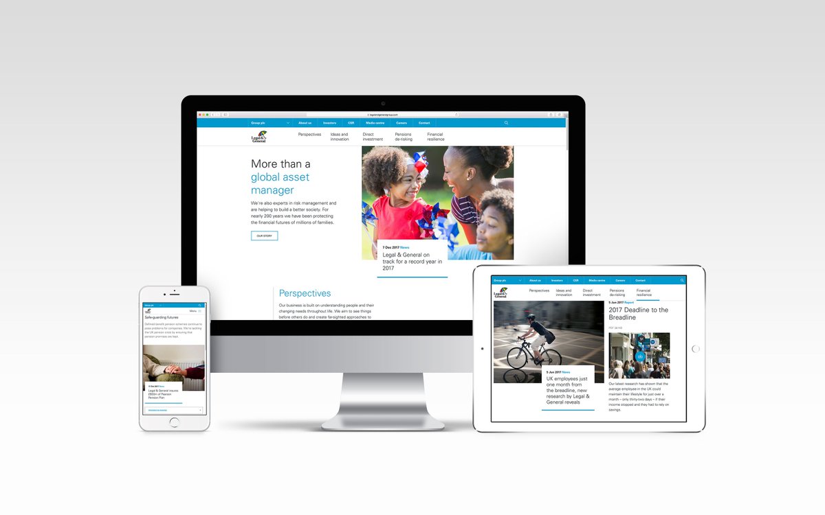 We're proud to have partnered with @landg_group to design their new website which launched this morning: legalandgeneralgroup.com