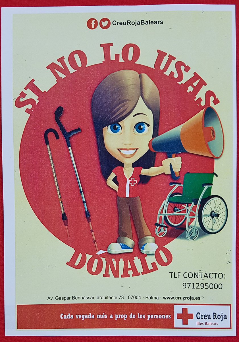 CSCollR's tweet photo. Nuestros compañeros de @CreuRojaBalears realizan esta excelente campaña.

Si tienes material ortopédico en casa que no utilizas puedes donarlo.

Te lo agradeceremos, lo agradecerán. https://t.co/DmfB2MpSmf