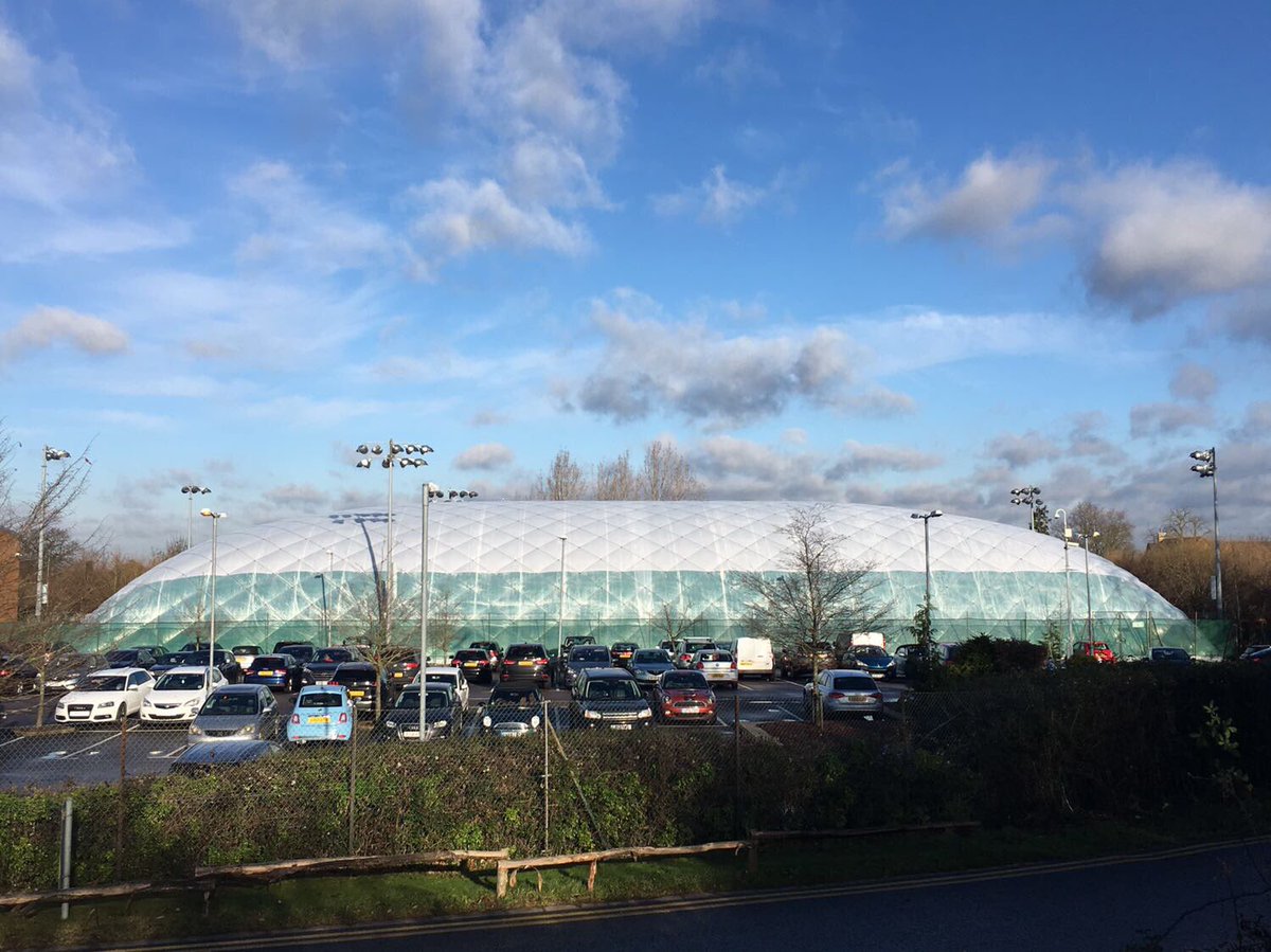 4 court heated dome <a href="/DavidLloydUK/">David Lloyd Clubs</a> in Epsom - good work team! 🎾