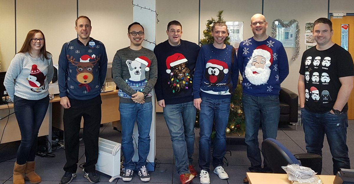 trekenitsupport's tweet photo. It's Christmas Jumper Day at Treken! Our donations made to Save The Children, text TEAMTREKEN to 70050 to donate £5 too 😀 https://t.co/jrPu4cYZiV