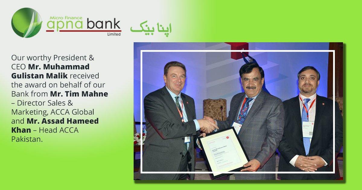amfbl's tweet photo. #ApnaMicroFinanceBank awarded by @ACCANews as approved Employer https://t.co/Mk5v8HeCAl