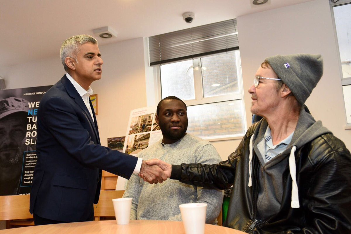 MayorofLondon's tweet photo. In Hackney to launch my new rough sleeping campaign: #HelpRoughSleepers. Work is starting here on a permanent hub for the @NoSecondNightOut rough sleepers service, with a second hub to follow in Lewisham in the Spring. Find out how you can help at https://t.co/KzpnYvrwdX https://t.co/FUEBli0YgR