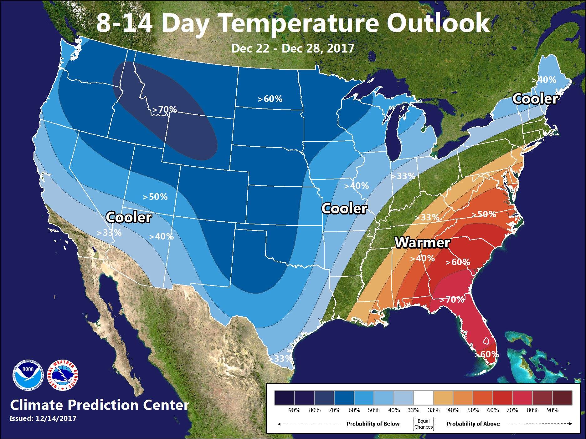 14 Day National Weather Forecast Map Nws Gsp On Twitter: "Dreaming Of Snow On December 25? Well, Here's The  Latest 8-14 Day Temperature Forecast From The Climate Prediction Center. If  A System Brings Moisture To The Southeast, It