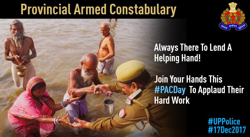 Uppolice's tweet photo. Join your hands to applaud the efforts of this ‘Stellar Force’ & tweet your best wishes to them with #PACDay ! #UPPolice #17Dec2017 https://t.co/x4S0A37DEx