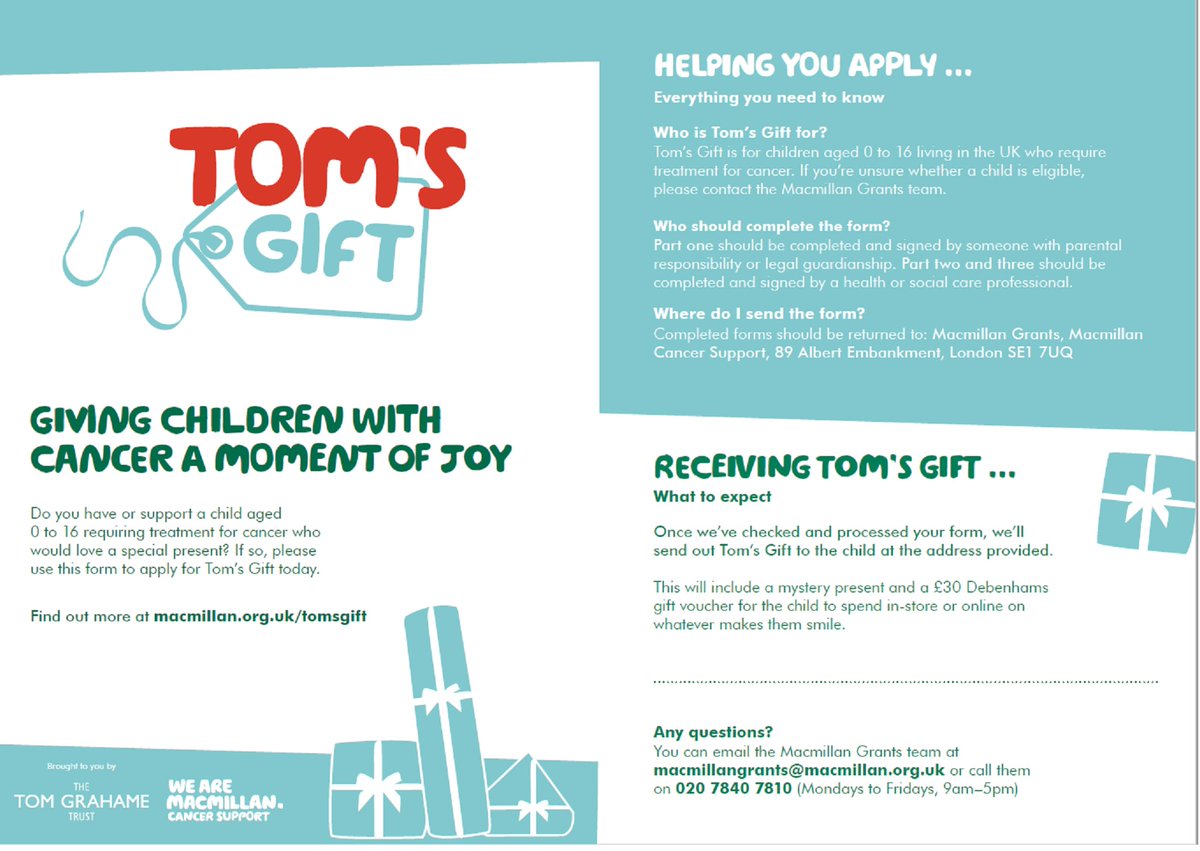 NHS_Macmillan's tweet photo. What a wonderful idea from the Tom Grahame Trust #TomsGifts #TomGrahame https://t.co/zcmlvhTidn https://t.co/28d7CrHVLj https://t.co/jxOesSiGSF