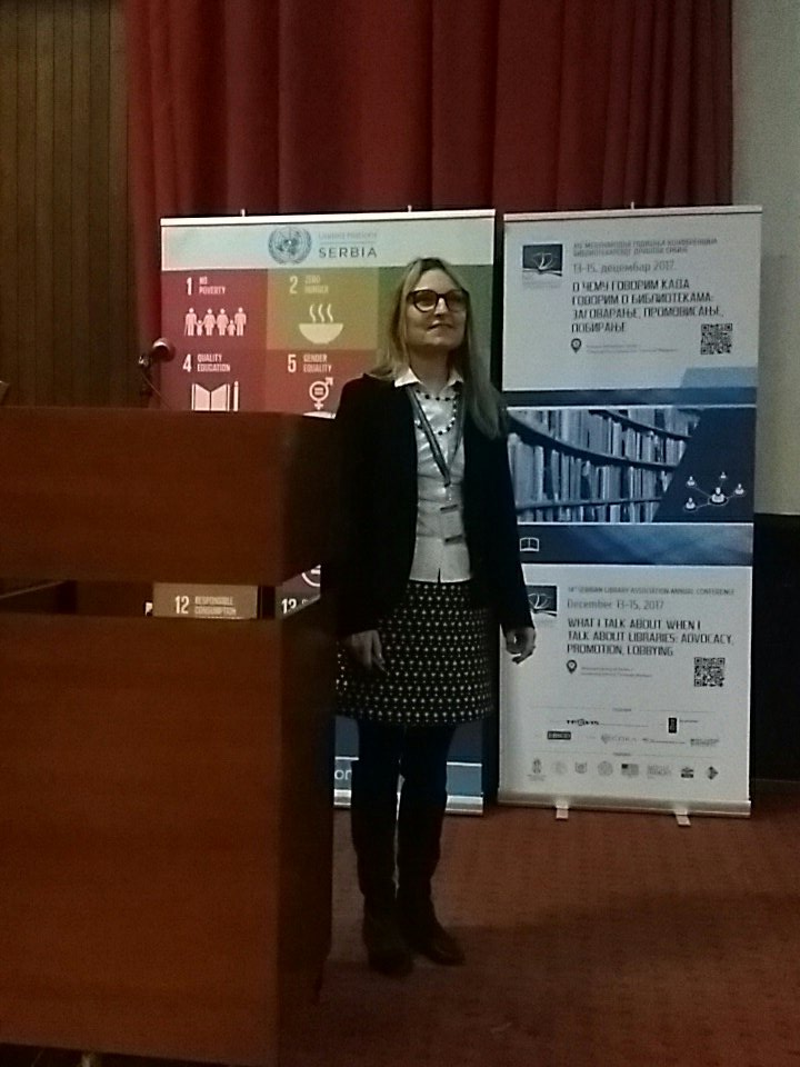 BDSSLA's tweet photo. "Библиотеке као идејна основа тематских тура" - Бојана Раденковић Шошић, Јелена Ковачевић  и Љиљана Мацура (Србија) 

#BDS2017 #SLA2017 https://t.co/uIl9VaYa9z