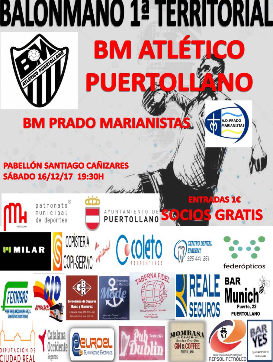 Derby! Último partido antes de Navidad ante <a href="/AdPMarianistas/">ADPrado Marianistas</a> <a href="/BM_Caserio/">Balonmano Caserío Ciudad Real</a> . Os esperamos a las 19:30 en el Santiago Cañizares!