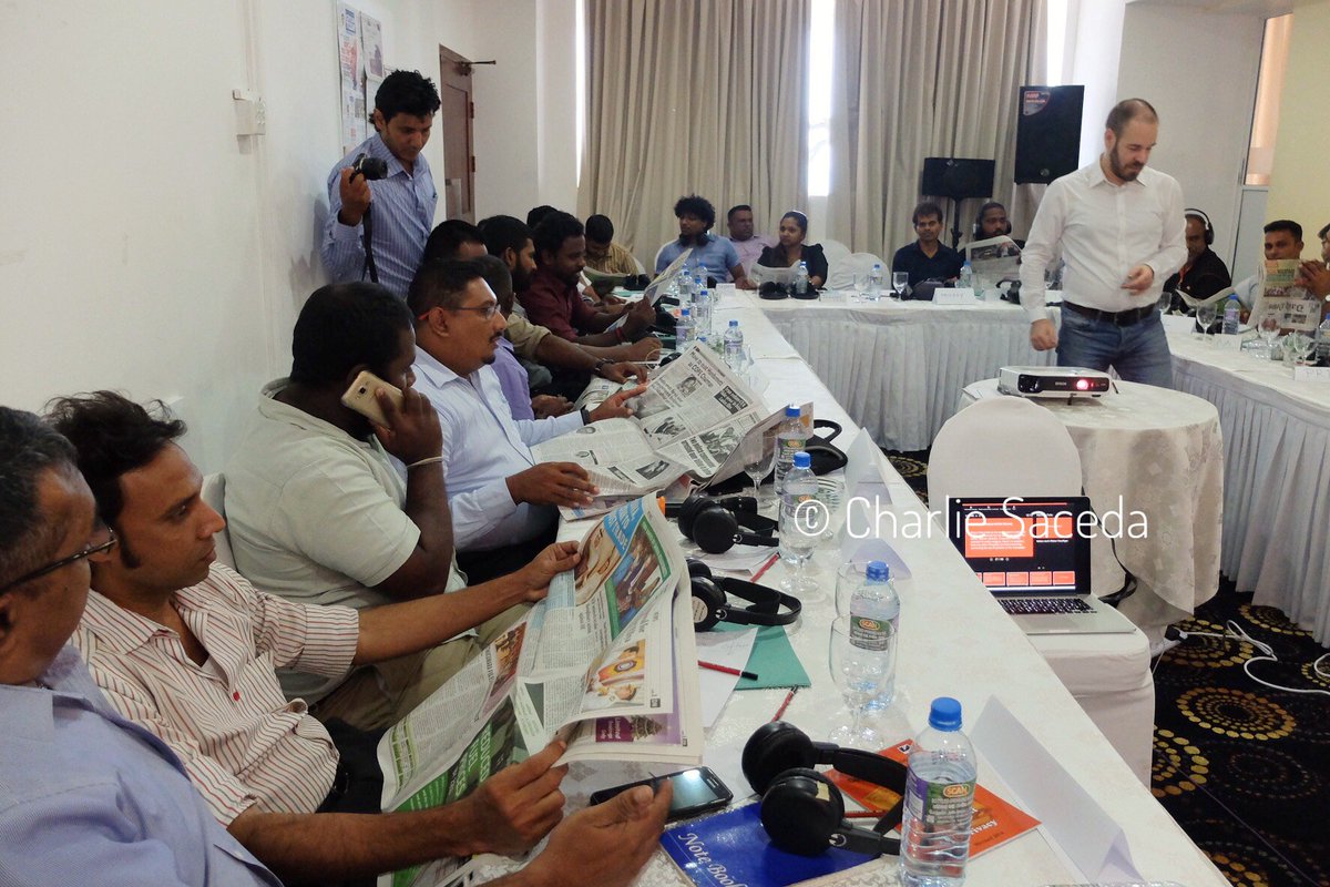 PECOJON's tweet photo. #SriLankan #photojournalists learn how the power of the elements of #photography tell better #stories through photos during the “Visualizing Reconciliation” training in #Colombo with #FelixKoltermann (PecojonDE) and @CharlieSaceda (PecojonPH)

#journalism #press #reporting #csj https://t.co/91HQfKcnUb
