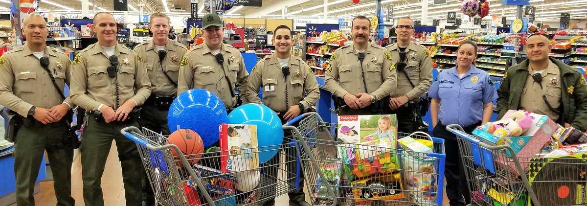LASD_Eric's tweet image. Last night, some members of our Early Morning shift found a little time between calls to purchase toys for our Annual Toy Drive.

If you'd like to donate, please bring new, unwrapped toys to the Palmdale Sheriff's Station lobby. We are always open. #LASD #AV411