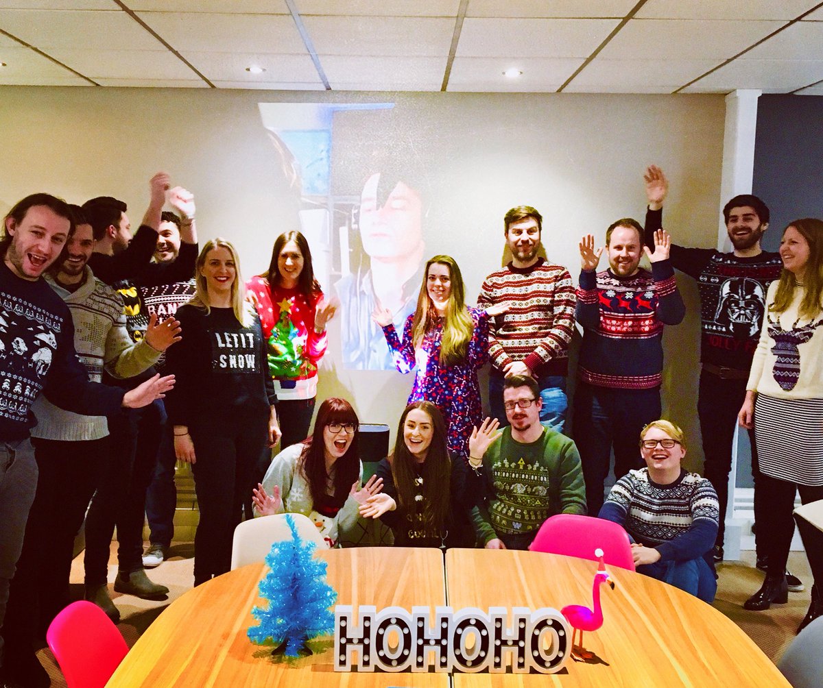 ClickyMedia's tweet image. #ChristmasJumperDay at Clicky! Raising money for @ClaireHouse 👍🏻🎄