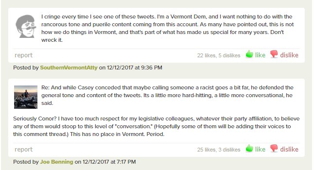 dasunderTEMP's tweet photo. Thought provoking comments from a D and R on the story by @aliciafreese in @sevendaysvt.  Still no comment from @VTdems  @MitziJohnsonVT , @JKrowinski or @conorowencasey.  This has to stop, #VT'ers deserve to know who is behind this account. #VT #VTPoli https://t.co/H6M59BUmkP https://t.co/2EjdtzniMS