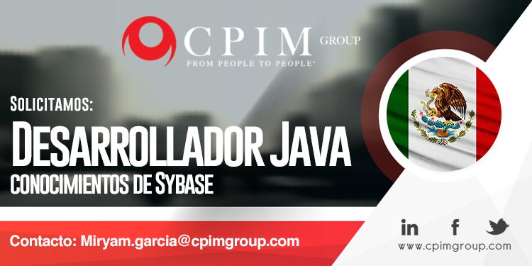 CPIMGROUP's tweet photo. #CPIMGroupMéxico solicita: Desarrollador Java.
Consulta los detalles de nuestra vacante en: https://t.co/kRpPxITtBl 
Envía tu CV a: https://t.co/oRASOOvZFr https://t.co/ybHb8jdZmo