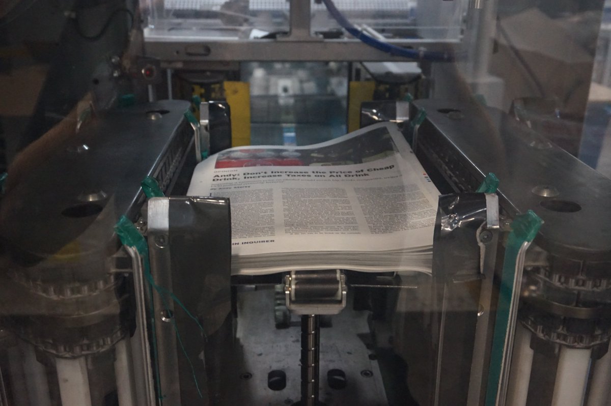 DublinInquirer's tweet photo. Thanks to our printers @Webprint_ie for these great photos of our latest issue in production! Its now with subscribers, and available at stockists around Dublin. Get yours at https://t.co/BgEq7FhNSg or https://t.co/dIYfjtVCx3 https://t.co/TfgxJ91gfq