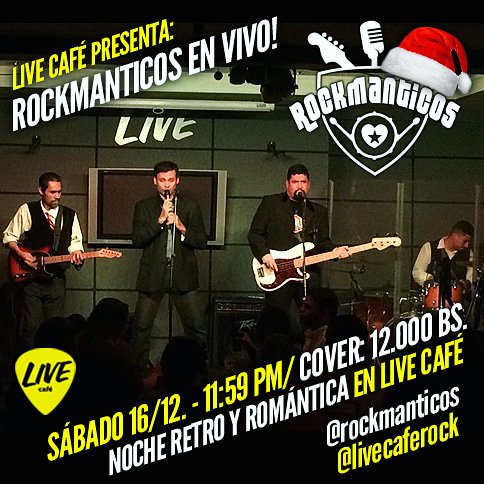 rockmanticos's tweet photo. Nos vemos mañana en @livecaferock ..el ambiente más #Rock de la ciudad, recibiendo la Navidad y despidiendo el año https://t.co/yJJ0F1CwhA