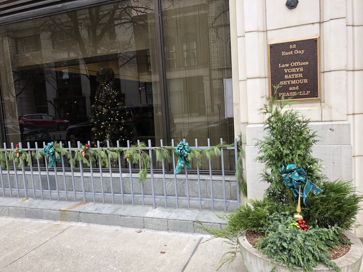 voryslaw's tweet photo. @ColumbusBar @theflabar @ColumbusCommons @brickerlaw @BakerHostetler @JonesDay @dinsmore_shohl @FBT_law @Reminger @SPB_Global @KeglerBrown @lanealton @IceMillerLLP @Taftlaw @CPMLaw @PorterWright .@ColumbusBar - we love your #BarTree! 

Here are a few photos of our holiday decor including a #bartree or two (and a cameo of some presents about to go to families in need). https://t.co/JC05ed2quf