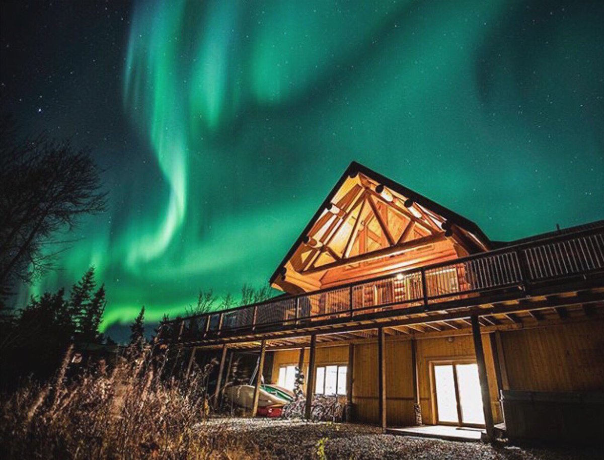 Up here, we like to sleep with the lights on 💫 #flyairnorth |Photo by Bicycle Ride Production #explorecanada