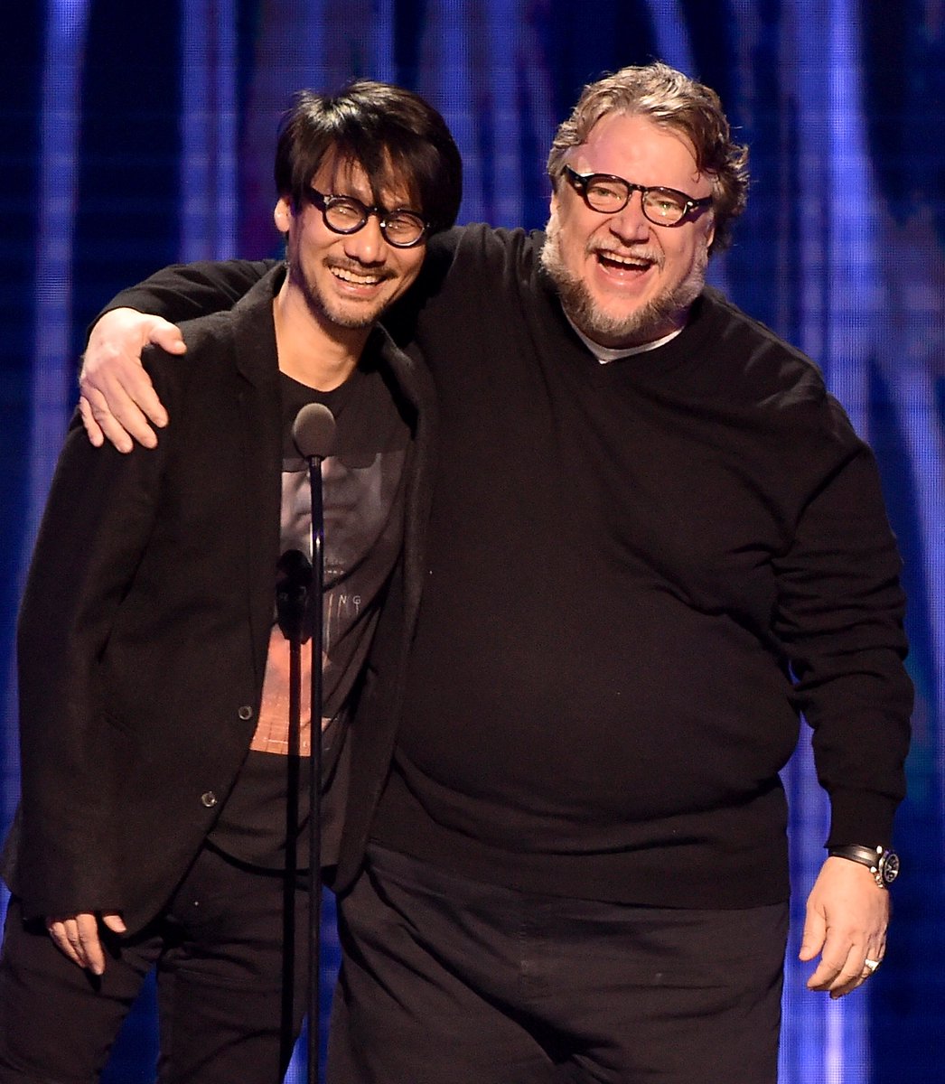 thegameawards's tweet photo. #TheGameAwards memory: @Kojima_Hideo and @RealGDT reunited on stage! https://t.co/FaedM8iLlH