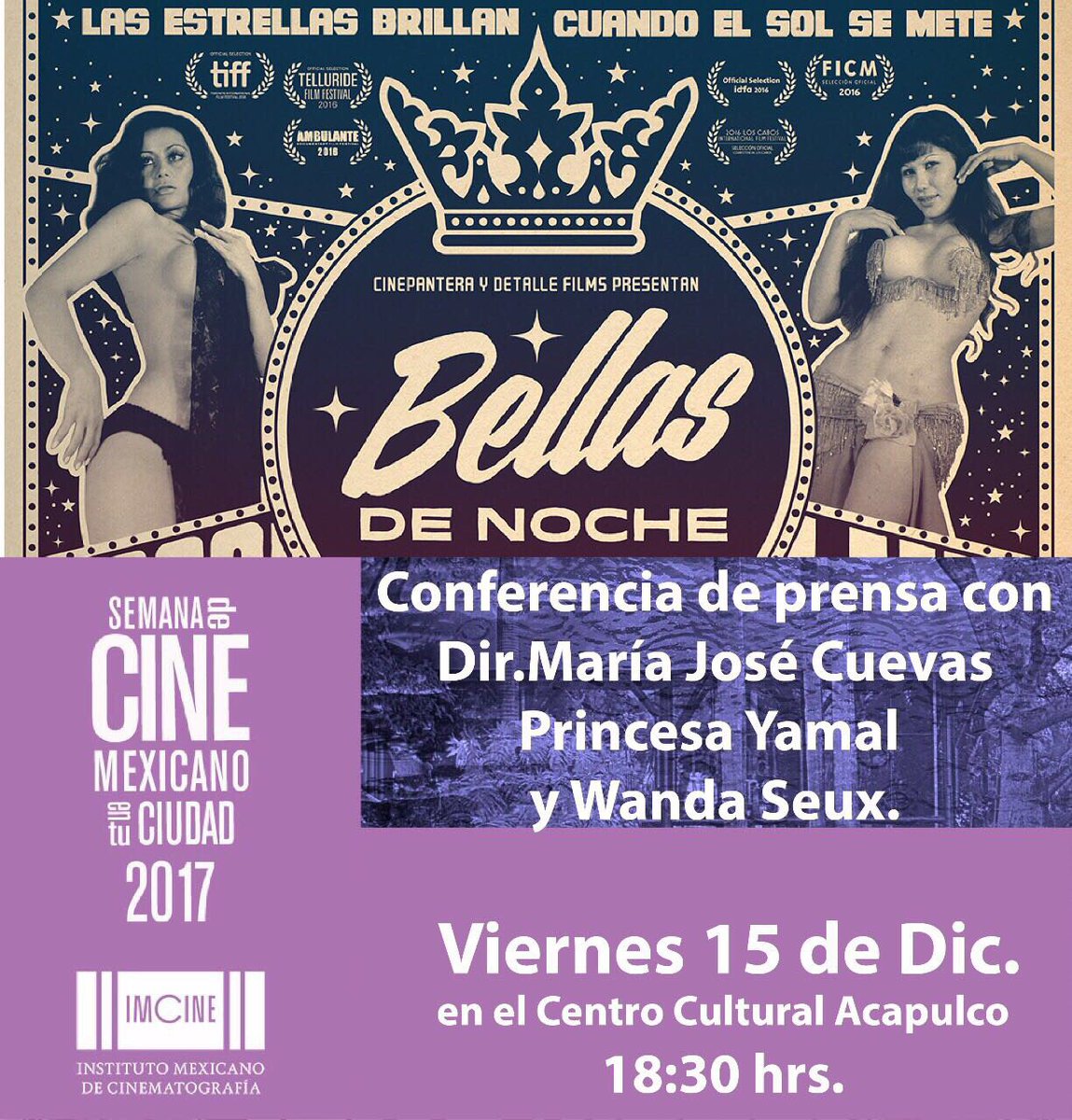 MxAcapulco's tweet photo. #CarteleraAcaMx Hoy no te pierdas la Conferencia de @bellasdenoche_ en el Centro Cultural #Acapulco https://t.co/JXz8l9fFWO