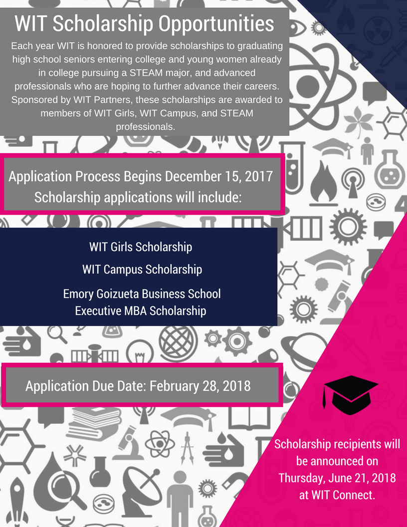 WIT_Girls's tweet photo. 2018 WIT Scholarship applications are now open! Learn more about eligibility, requirements, criteria and more here: https://t.co/te8WFVeuEM #WITGirls #WITCampus #WITEMBA https://t.co/CR6aNvytMS