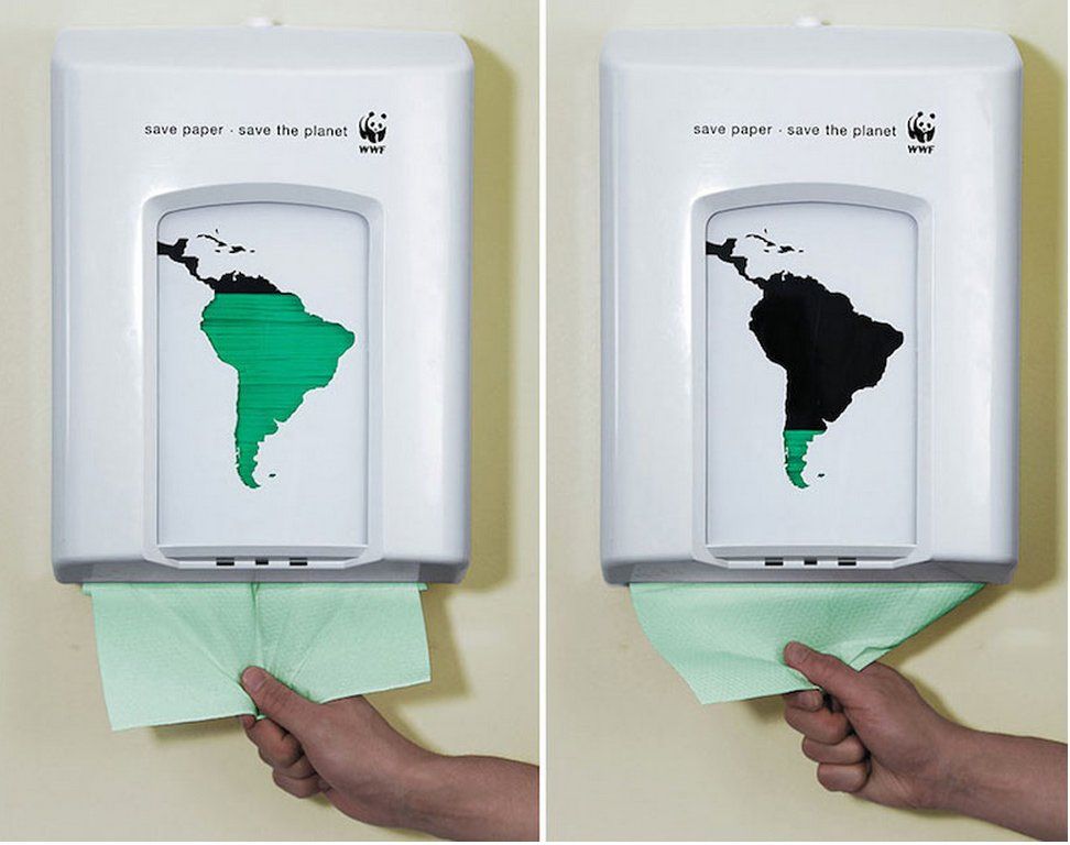gevggevg's tweet photo. This creative advertising encourages people to use less pepper and save our planet. Assualy we don't remember that every time we use the peace of paper, we chop down a part of a tree. What do you think? #creativead #SaveThePlanet #greenplanet #ad #promotion #marketing  #WWF https://t.co/WRqEf0owSa