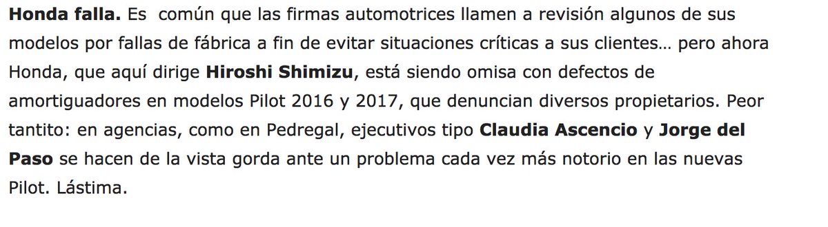 #GenteDetrásDelDinero por <a href="/mfloresarellano/">Mauricio Flores A</a> 

¡#Honda FALLA!

#COLUMNA COMPLETA EN LA <a href="/LaRazon_mx/">La Razón de México</a> --> goo.gl/TFdX42