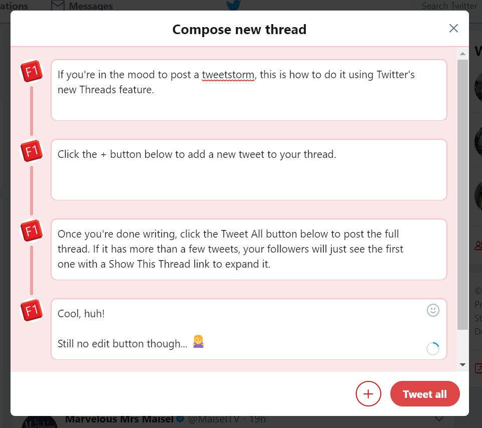 TechForLuddites's tweet image. If you're in the mood to post a tweetstorm, this is how to do it using Twitter's new Threads feature.