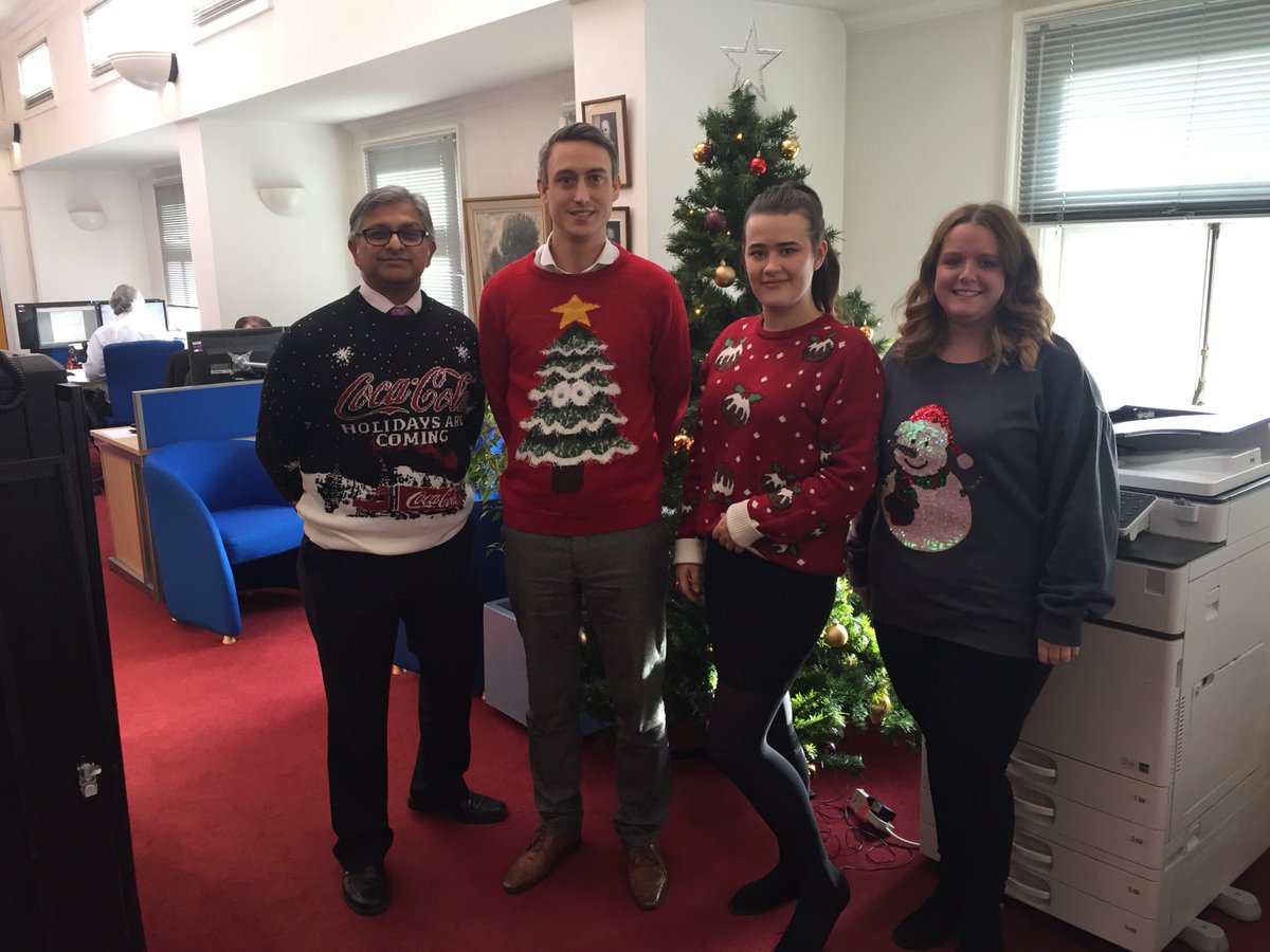 EggarForrestIns's tweet photo. It's Christmas jumper day here @EggarForrestIns ! We have raised £132.80 for @savechildrenuk #christmasjumperday2017 #insurancegives https://t.co/fA8thD4stm