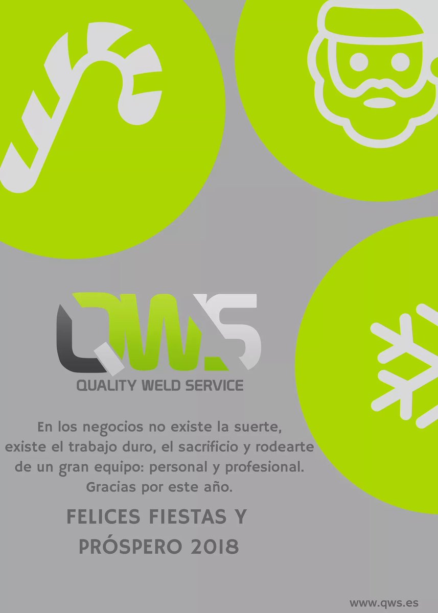 QualityWeldServ's tweet photo. QWS os desea Felices Fiestas y un Próspero 2018! 🎄 https://t.co/TABaKluttL